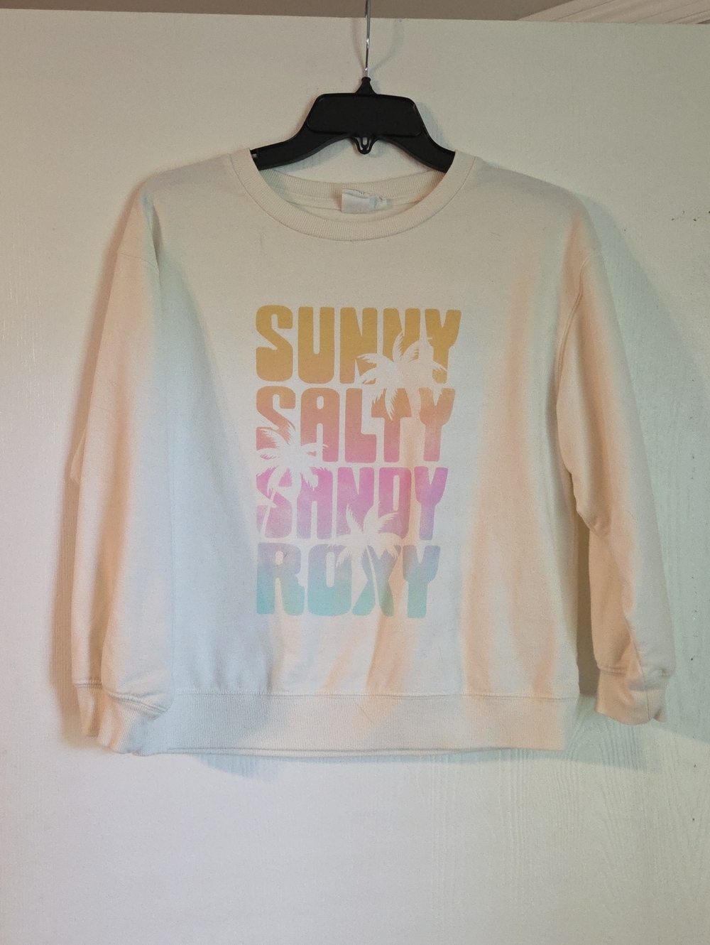 Roxy Cream Sweatshirt with Pastel Ombre Logo